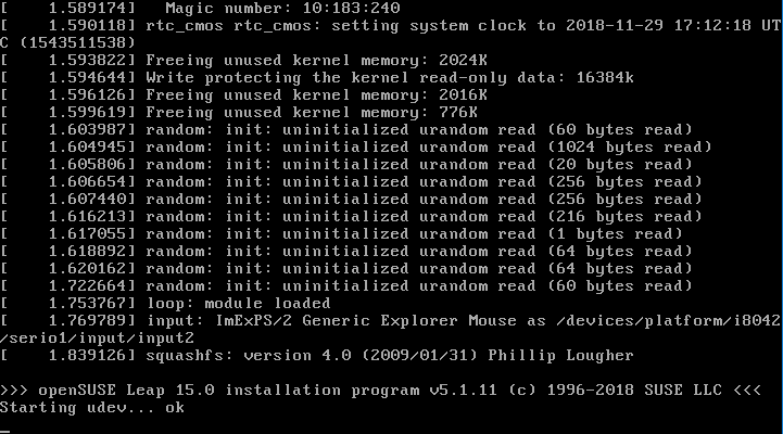 Figura 2: Processo de boot do openSUSE install DVD