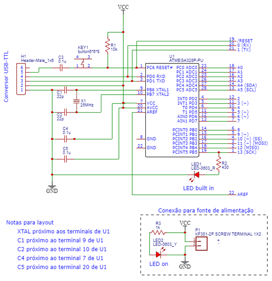 Diagrama Elétroc do Arduino Standalone